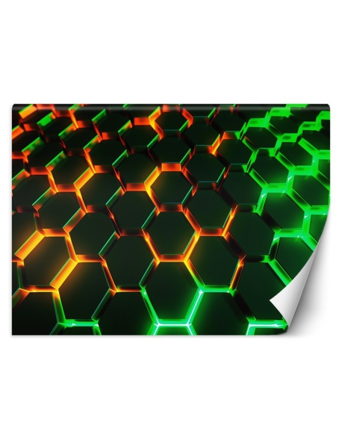 Nowoczesna fototapeta na ścianę - Neonowe kształty abstrakcja 3D | FEEBY
