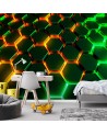 Nowoczesna fototapeta na ścianę - Neonowe kształty abstrakcja 3D | FEEBY