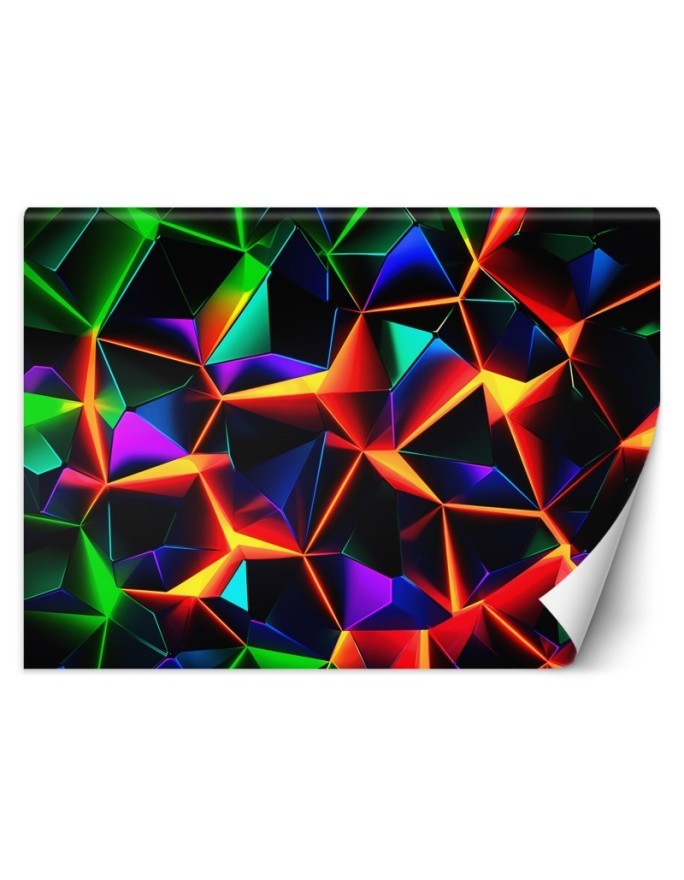 Młodzieżowa Fototapeta - Kolorowa geometryczna abstrakcja 3D | FEEBY