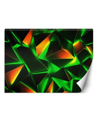 Młodzieżowa Fototapeta - Zielona abstrakcja geometryczna 3D | FEEBY