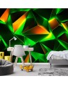 Młodzieżowa Fototapeta - Zielona abstrakcja geometryczna 3D | FEEBY