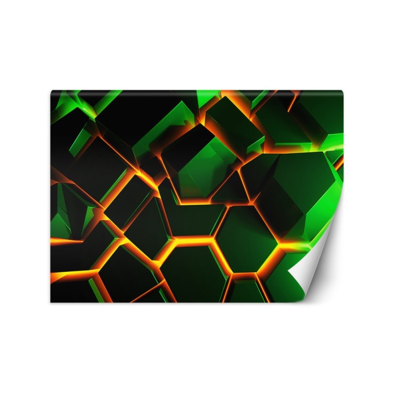 Nowoczesna fototapeta na ścianę - Neonowa tekstura 3D | FEEBY