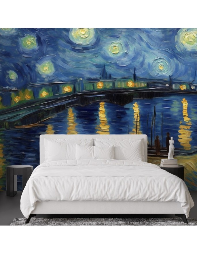 Fototapeta reprodukcje artystów - Gwiaździsta noc nad Rodanem - V. van Gogh | FEEBY