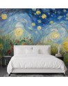 Fototapeta do sypialni - Gwiaździsta noc na łące - V. van Gogh | FEEBY