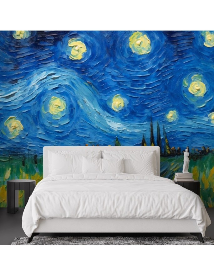 Fototapeta reprodukcje artystów - Gwiaździsta noc - V. van Gogh | FEEBY