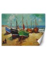 Fototapeta do salonu - Łodzie rybackie na plaży - V. van Gogh | FEEBY