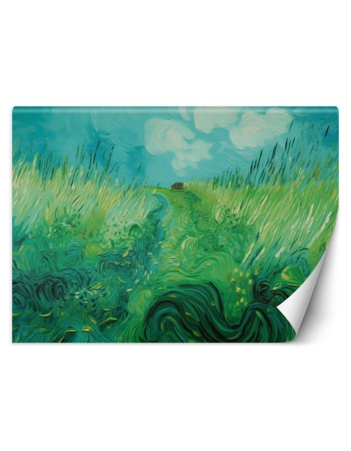 Fototapeta do sypialni - Pole z zieloną pszenicą - V. van Gogh | FEEBY