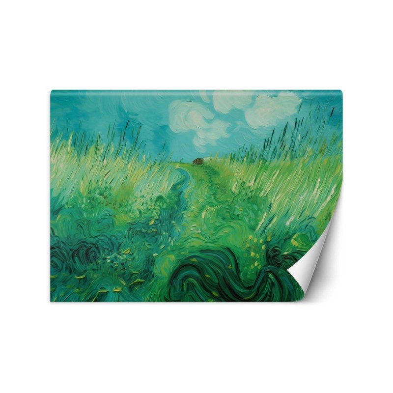 Fototapeta do sypialni - Pole z zieloną pszenicą - V. van Gogh | FEEBY