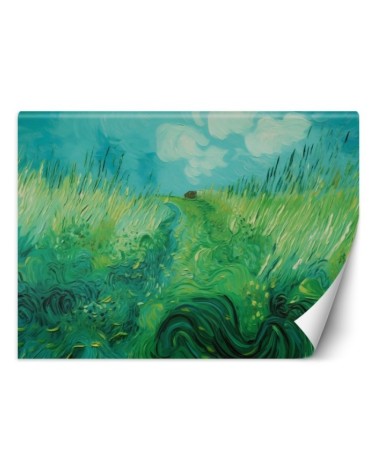 Fototapeta do sypialni - Pole z zieloną pszenicą - V. van Gogh | FEEBY