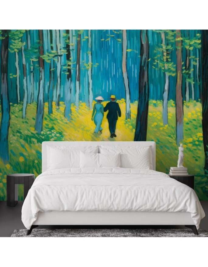 Fototapeta do sypialni - Para w lesie - V. van Gogh | FEEBY