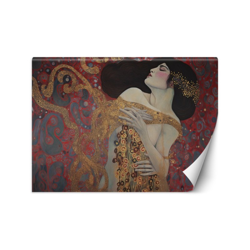 Fototapeta na ścianę - Kobieta czerwona abstrakcja - G. Klimt | FEEBY