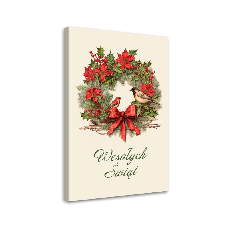 Leinwanddruck - Weihnachtsgirlande Frohe Weihnachten | Feeby