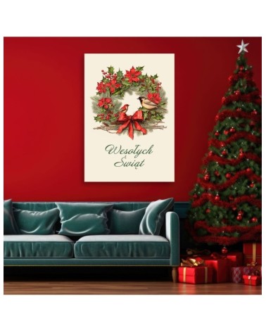 Leinwanddruck - Weihnachtsgirlande Frohe Weihnachten | Feeby