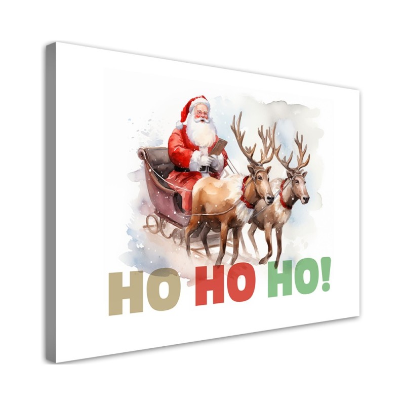Bild auf Leinwand - Weihnachtsmann auf einem Schlitten | Feeby