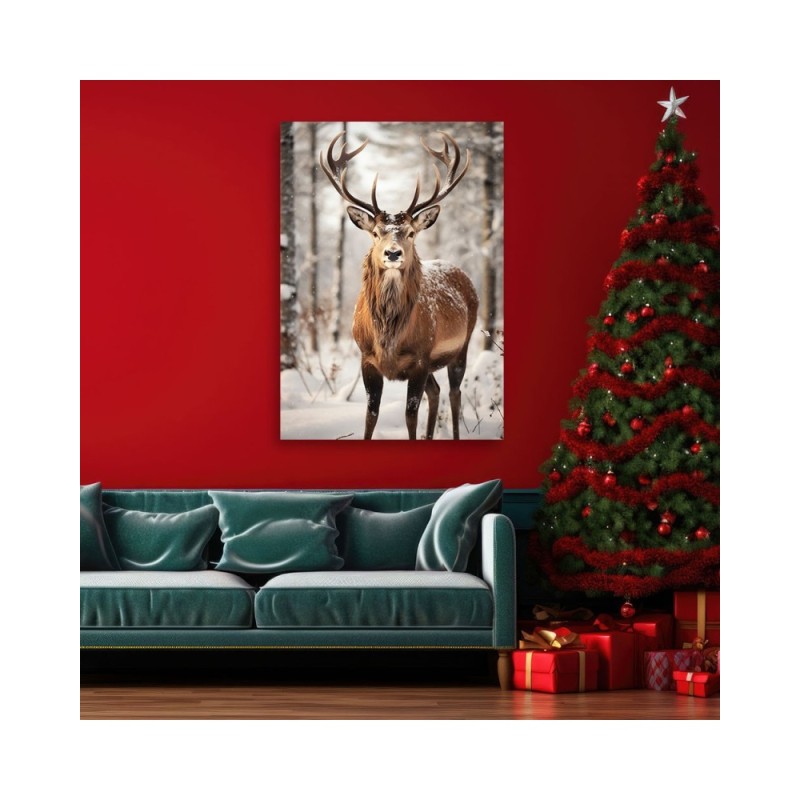 Leinwandbild modern - Rentier im Wald | Feeby