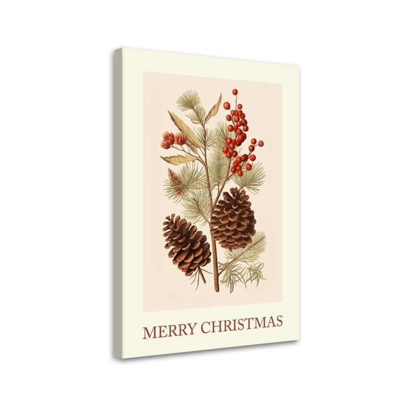 Leinwandbild - Frohe Weihnachten als Inschrift | Feeby