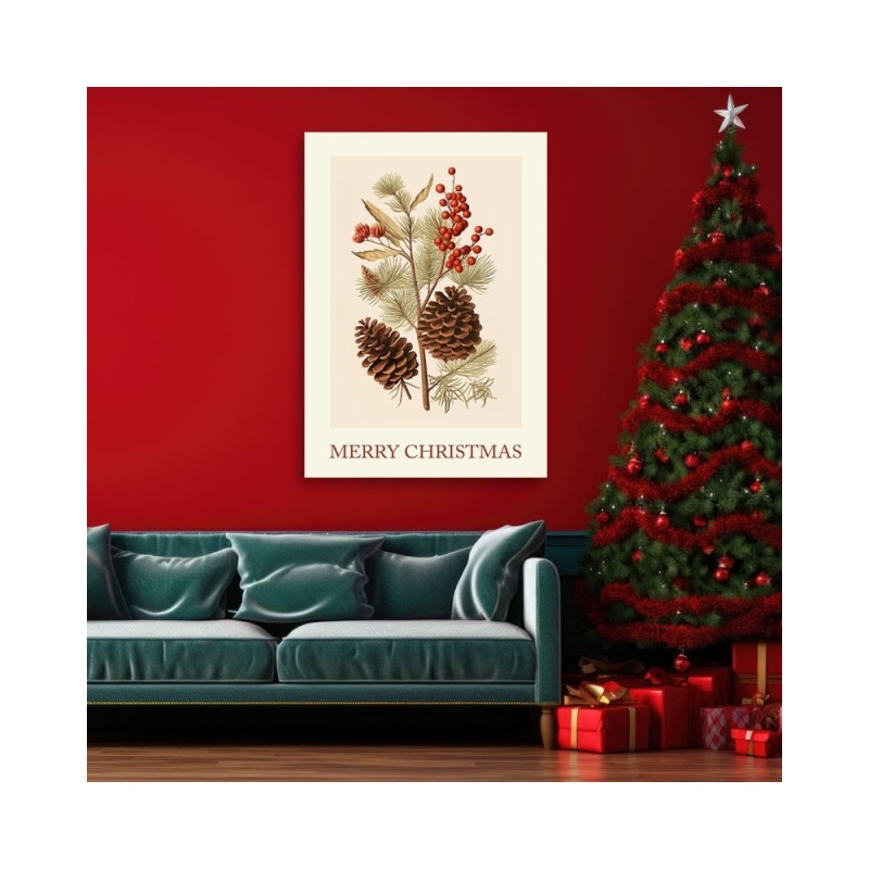 Leinwandbild - Frohe Weihnachten als Inschrift | Feeby