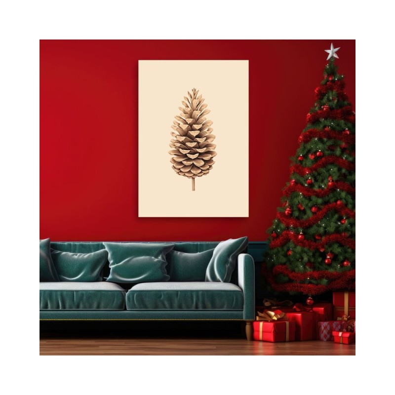 Bild auf Leinwand - Minimalistischer Tannenzapfen | Feeby