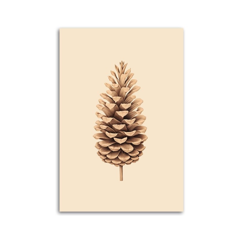 Bild auf Leinwand - Minimalistischer Tannenzapfen | Feeby