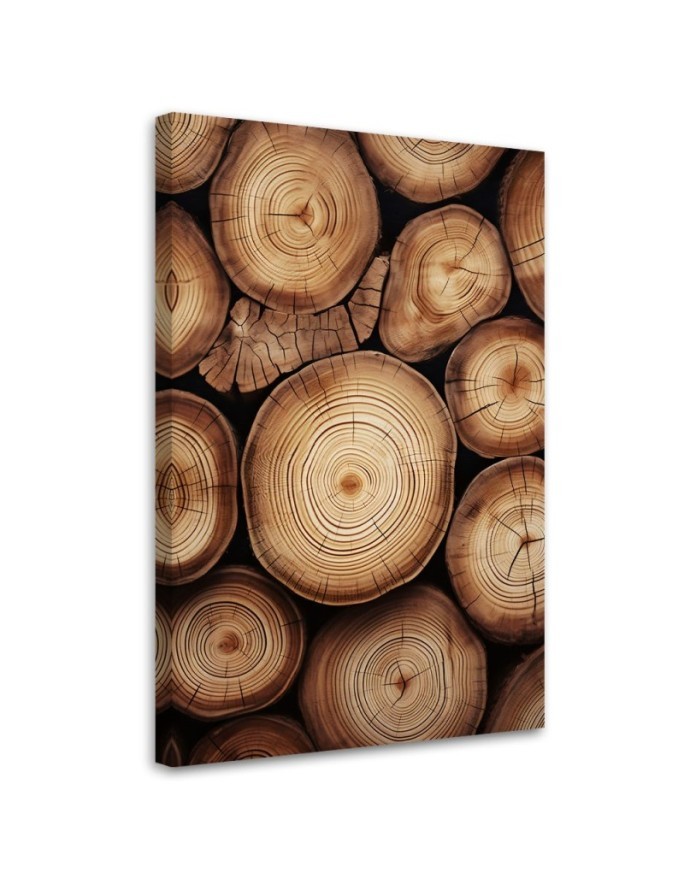 Modernes Wandbild - Stapel von Holz | Feeby