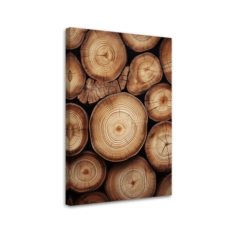 Modernes Wandbild - Stapel von Holz | Feeby