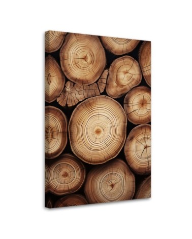 Modernes Wandbild - Stapel von Holz | Feeby