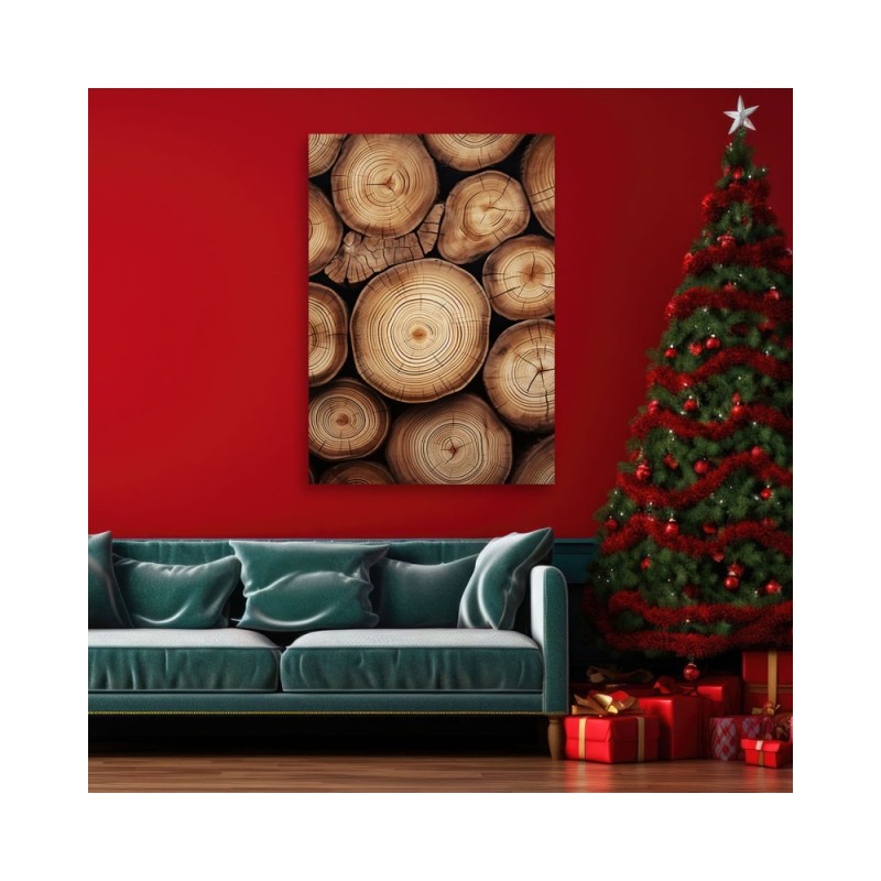 Modernes Wandbild - Stapel von Holz | Feeby