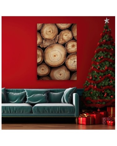 Modernes Wandbild - Stapel von Holz | Feeby