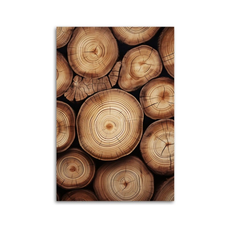 Modernes Wandbild - Stapel von Holz | Feeby
