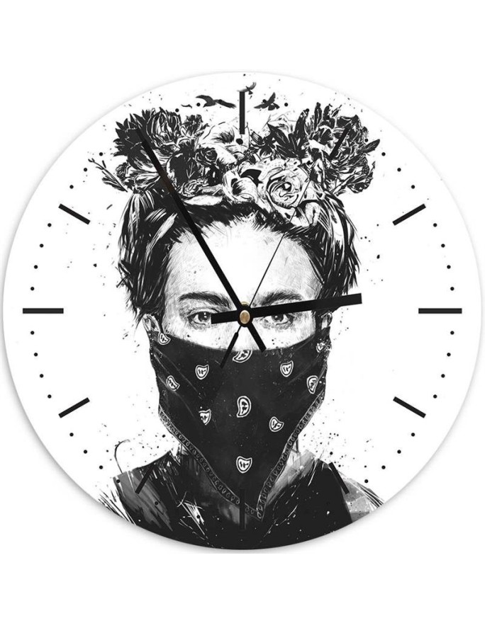 Obraz z zegarem Frida w bandamie - Balazs Solti - Feeby.pl