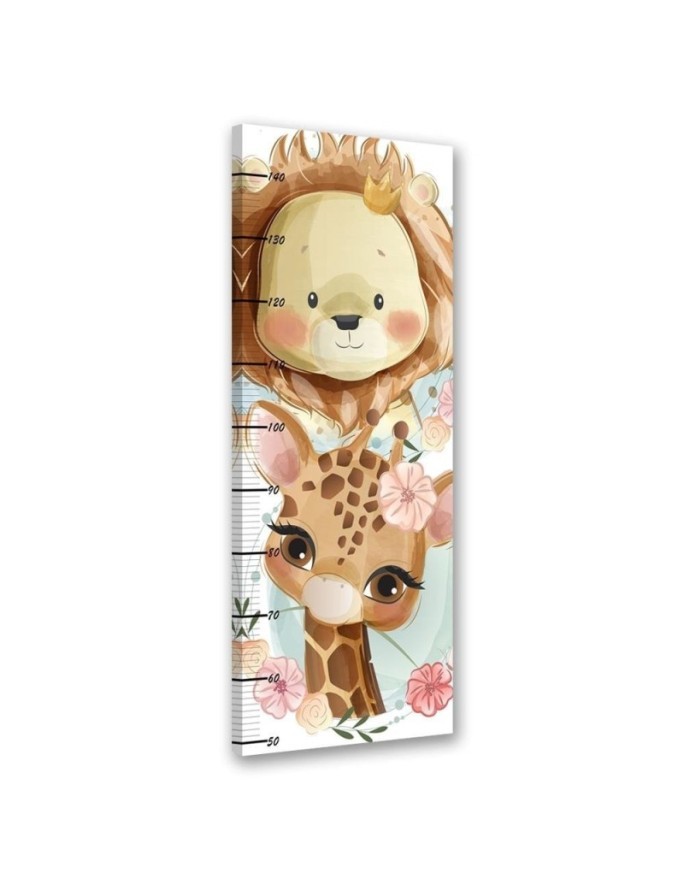 Wandbild für Wohnzimmer - Löwe und Giraffe | Feeby