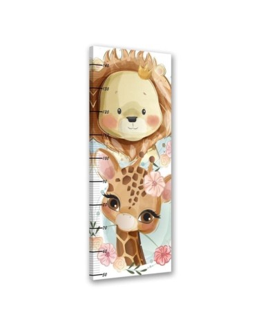 Wandbild für Wohnzimmer - Löwe und Giraffe | Feeby