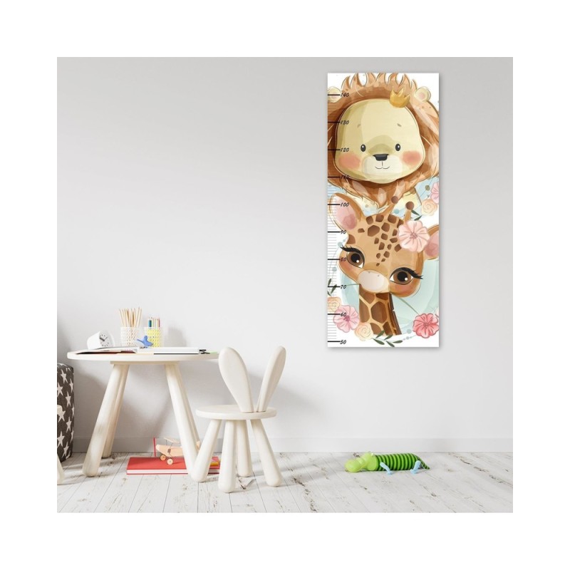 Wandbild für Wohnzimmer - Löwe und Giraffe | Feeby
