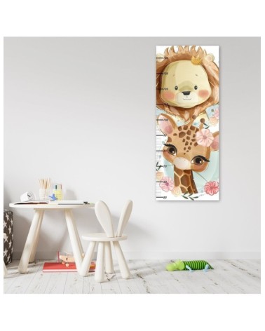 Wandbild für Wohnzimmer - Löwe und Giraffe | Feeby