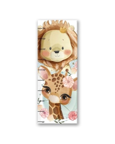 Wandbild für Wohnzimmer - Löwe und Giraffe | Feeby