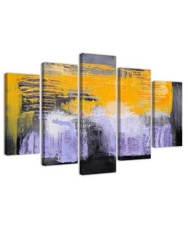 Modernes Wandbild - Abstraktion Gelb Violett | Feeby