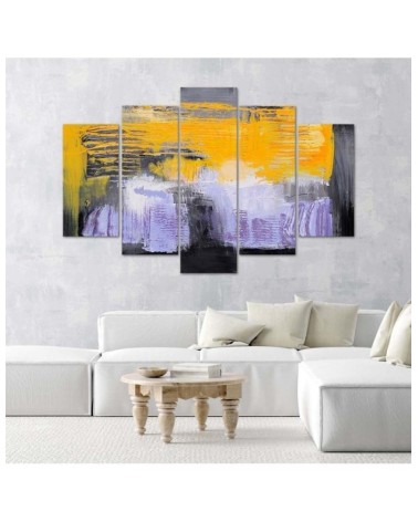 Modernes Wandbild - Abstraktion Gelb Violett | Feeby