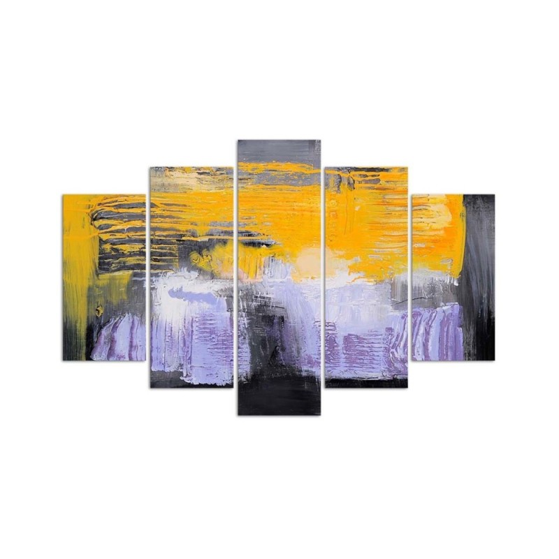 Modernes Wandbild - Abstraktion Gelb Violett | Feeby