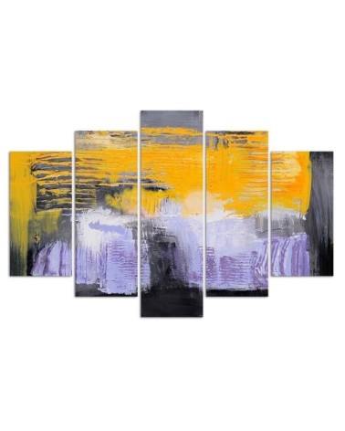 Modernes Wandbild - Abstraktion Gelb Violett | Feeby