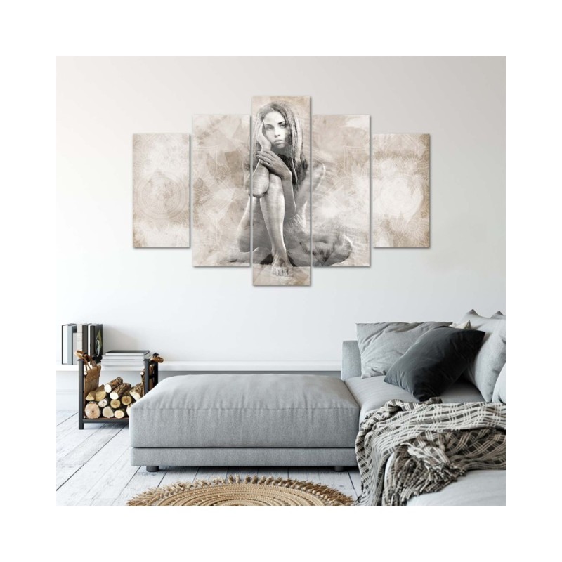 Leinwandbild - Weiblich Nackt Beige | Feeby