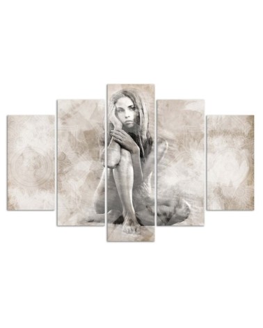 Leinwandbild - Weiblich Nackt Beige | Feeby