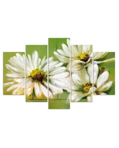 Leinwandbild - Weiße Margeriten Blumen | Feeby