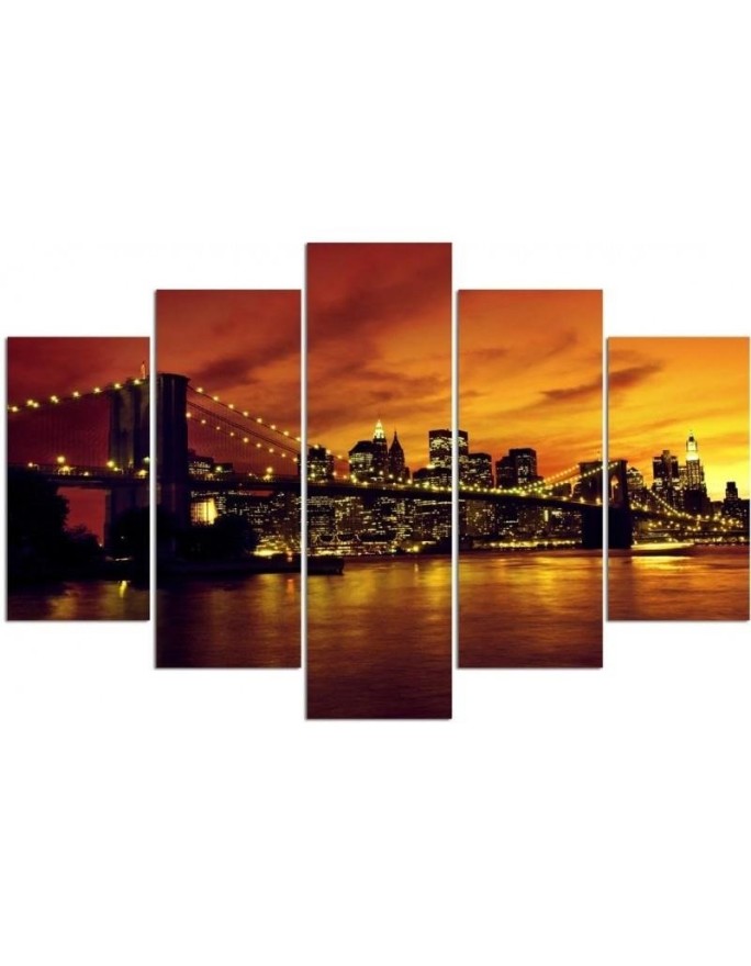Brooklyn Bridge Manhattan o zachodzie słońca obraz na ścianę | FEEBY