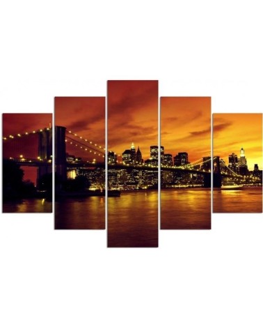 Leinwandbild - New York Manhattan Sonnenuntergang | Feeby