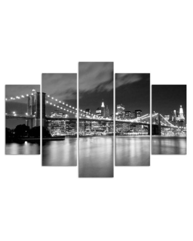 Modernes Wandbild - New York City Bridge Schwarz und Weiß | Feeby