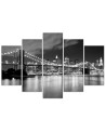 Obraz Nowy Jork Brooklyn Bridge czarno-biały do biura | FEEBY