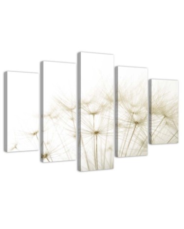 Dandelion beige canvas prints for living room wall | FEEBY