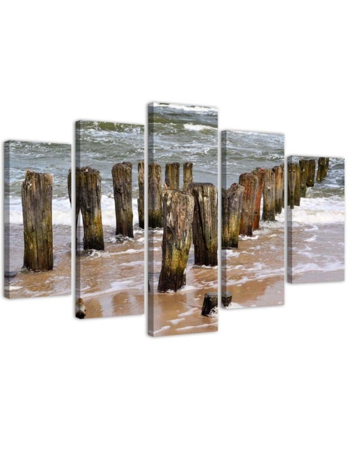 Wandbild für Wohnzimmer - Meer Strand Natur | Feeby