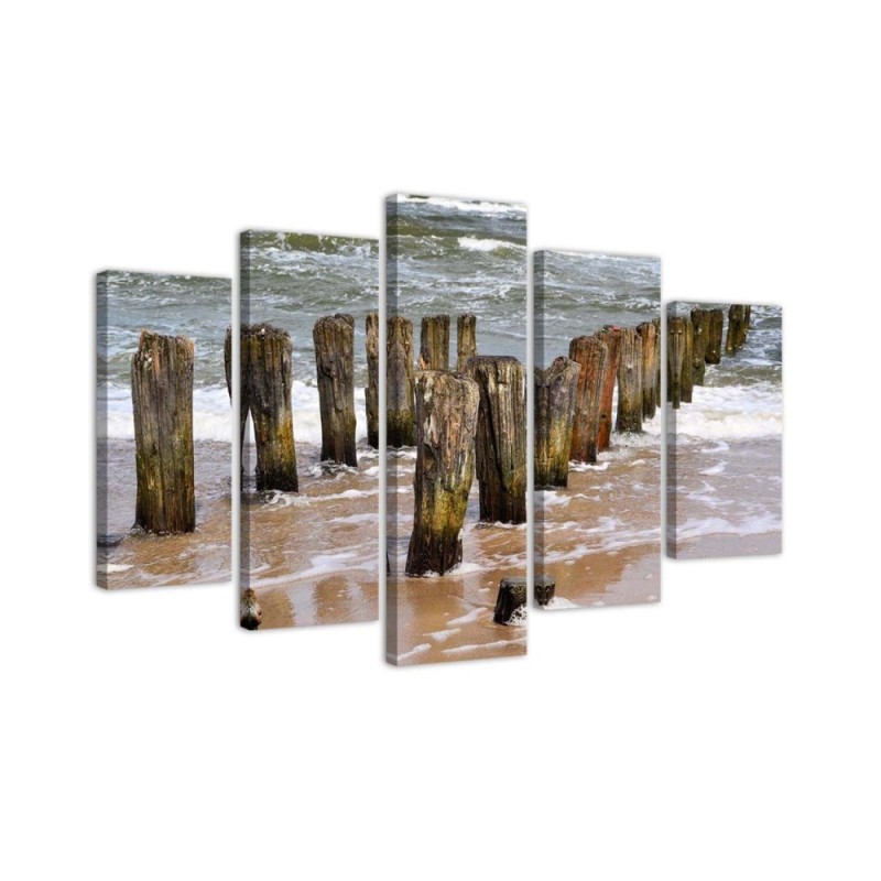 Wandbild für Wohnzimmer - Meer Strand Natur | Feeby