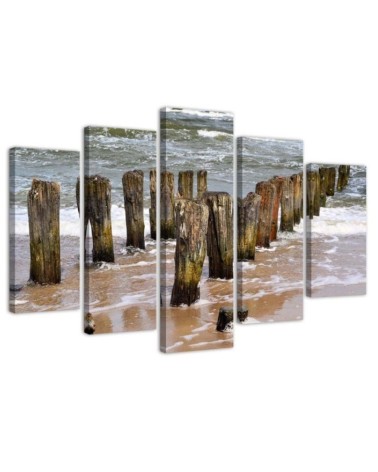 Wandbild für Wohnzimmer - Meer Strand Natur | Feeby